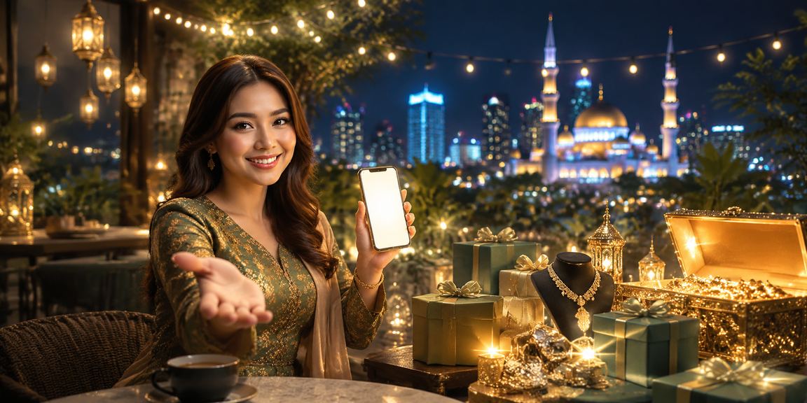 Pengguna ss18 di Selangor menyemak tetapan privasi pada telefon pintar semasa Hari Raya